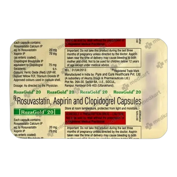 rozagold 20mg capsule 10's